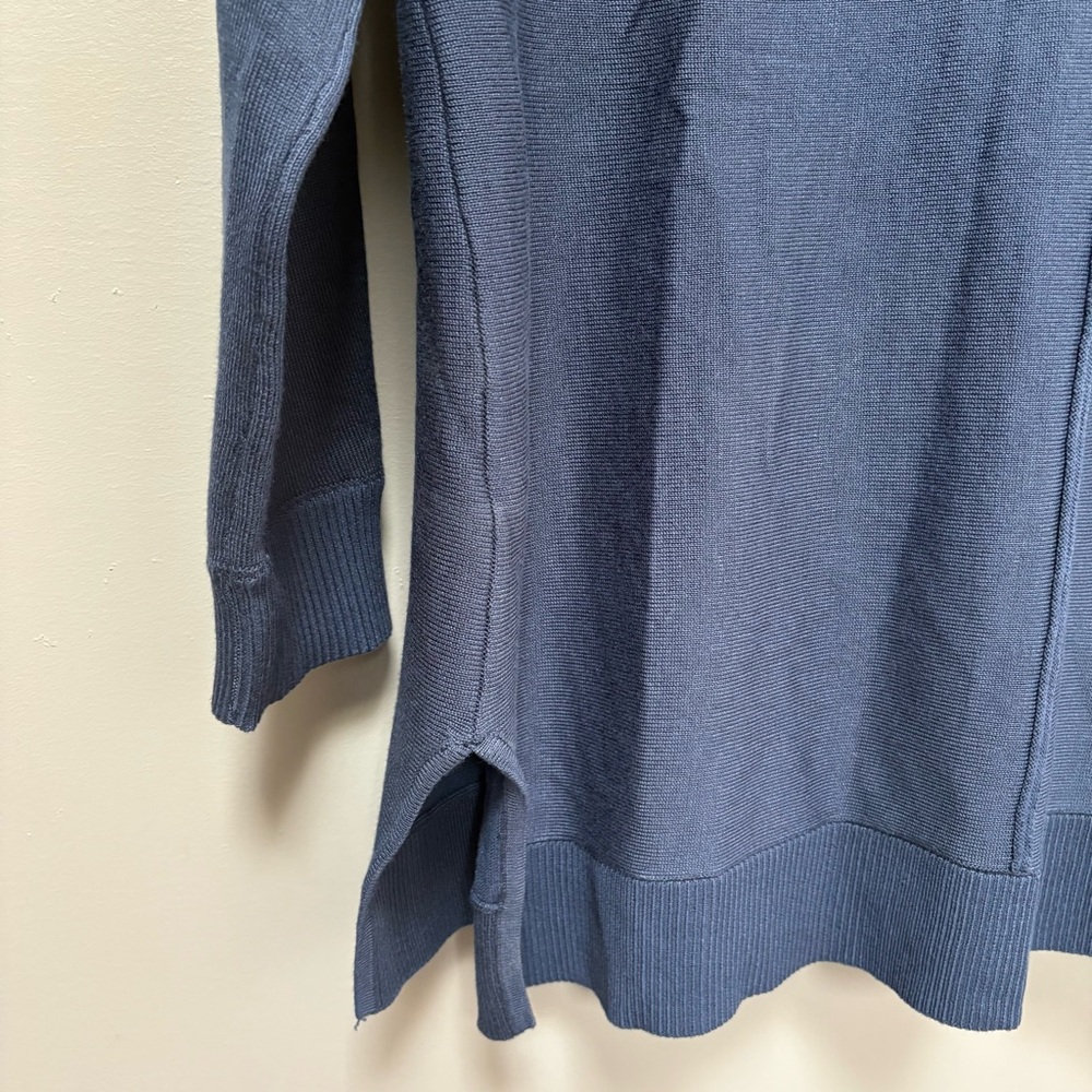 Joan Vass | New York Navy Cowl Neck Lightweight Sweater Size L NEW - Picture 4 of 7